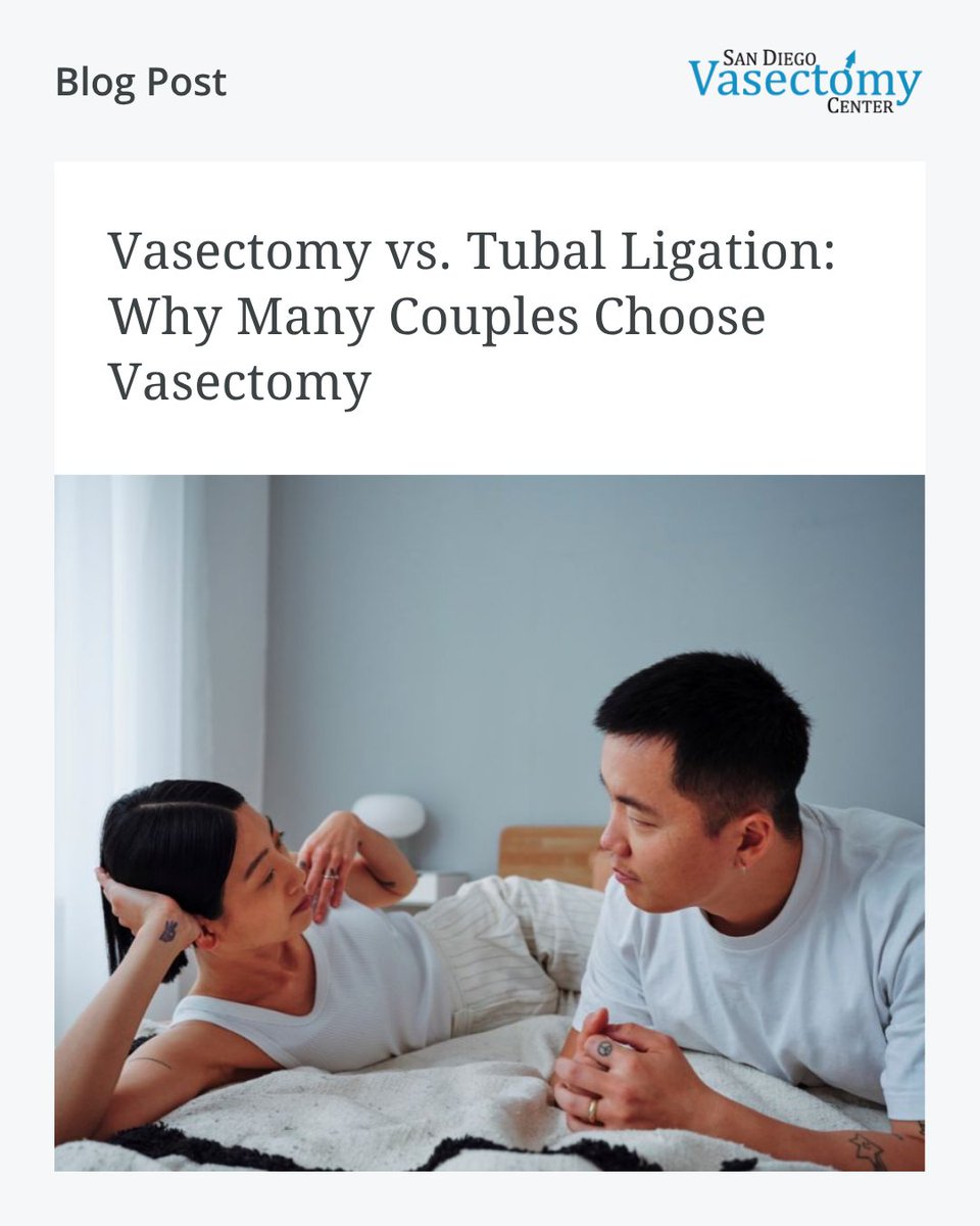 SDVasectomy's tweet photo. Thinking about permanent contraception? Our blog takes a closer look at vasectomy and tubal ligation, helping you understand your options and what to consider. Learn more: https://t.co/TY9EjjCoYU

#vasectomy #vasectomyprocedure #familyplanning #reproductivehealth #menhealthcare https://t.co/nq5bHYZrIW