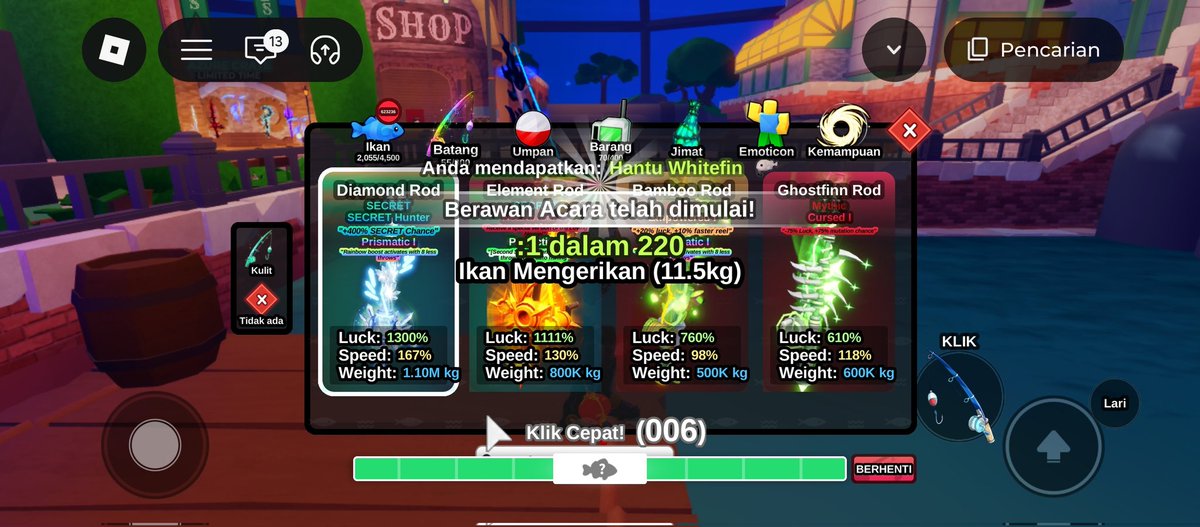 Ark_ei's tweet photo. Belom buka tas dari puasa wkwkkw #fishit #fishitroblox #roblox https://t.co/cisvn7RbA2