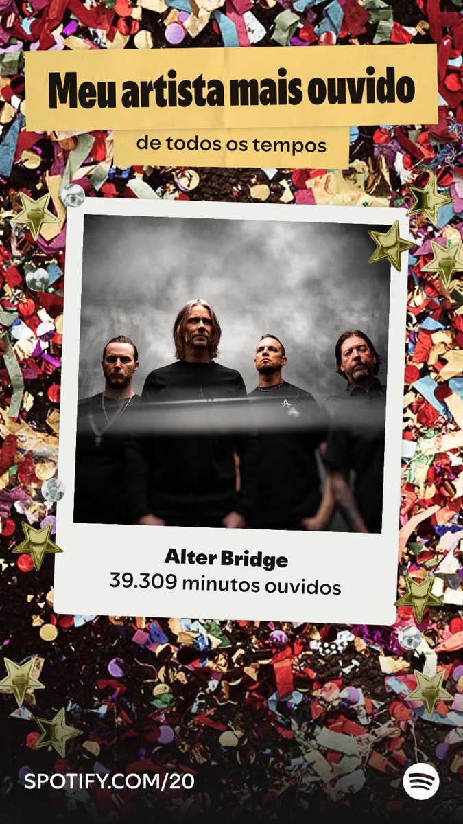 lolarock13's tweet photo. Alter Bridge foi quem eu mais ouvi no Spotify desde 09/01/15. Descubra qual foi o seu artista mais ouvido na Festa do(s) (20) ano(s)!  https://t.co/e1puaBd3HH https://t.co/ROASiPwqnm