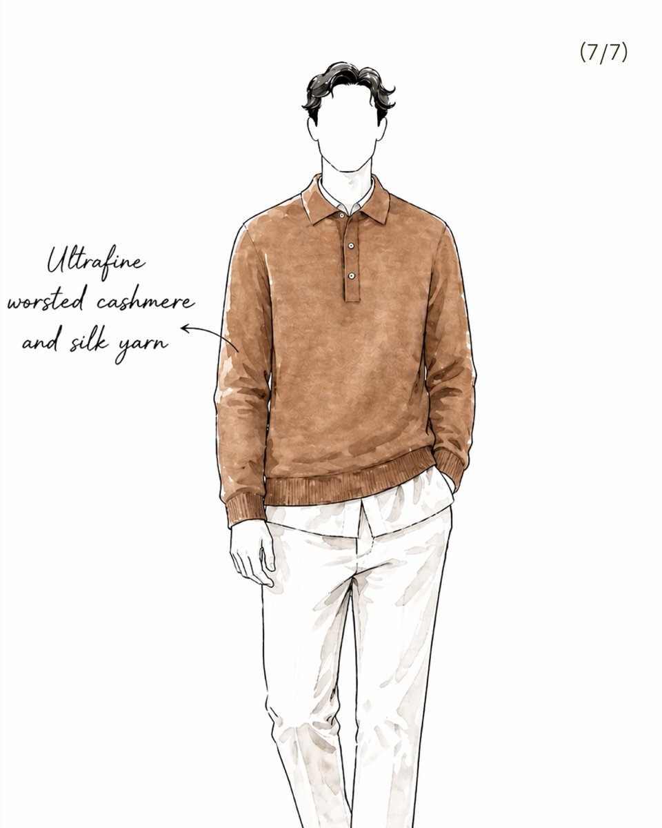 Corneliani_com's tweet photo. The Corneliani Essentials story continues with the long-sleeve polo. It is the ideal piece for the summer nomad – made from ultra-fine cashmere and silk for a look that is as elegant as it is lightweight. 
Swipe to see the story behind the silhouette.

#CornelianiEssentials https://t.co/ziqAUQcX6i