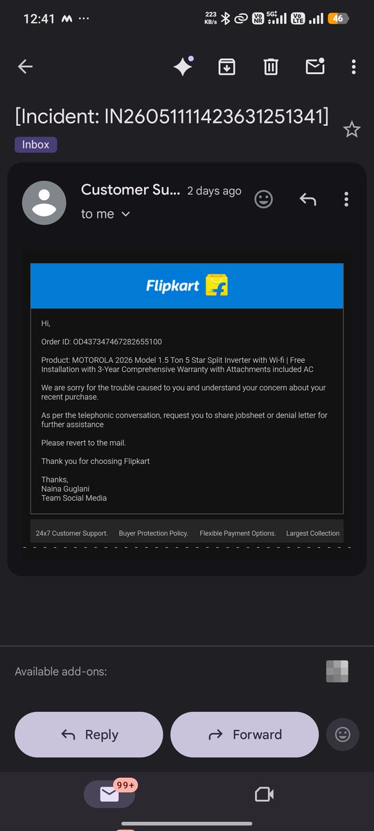 Djinfrasonic's tweet photo. @flipkartsupport @flipkartsupport @Flipkart @_Kalyan_K please stop providing irrelevant resolution.

Or else I need to lodge a complaint to the consumer forum regarding the issues. https://t.co/2OxDWtPXgM