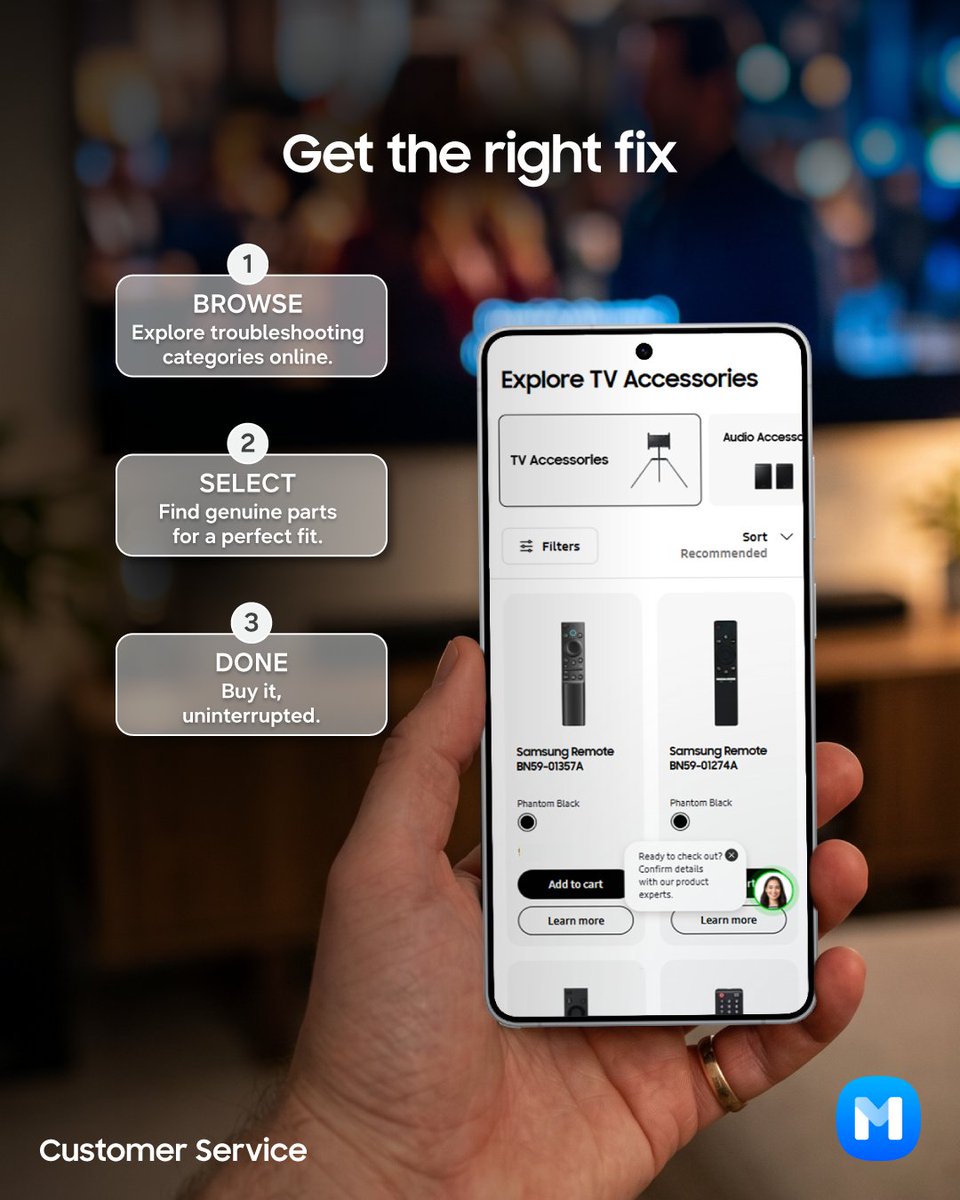 From broken remotes to missing refrigerator shelves, find what you need in  just a few clicks. Choose genuine Samsung replacement parts for a perfect,  hassle-free fit. So everything keeps running like it