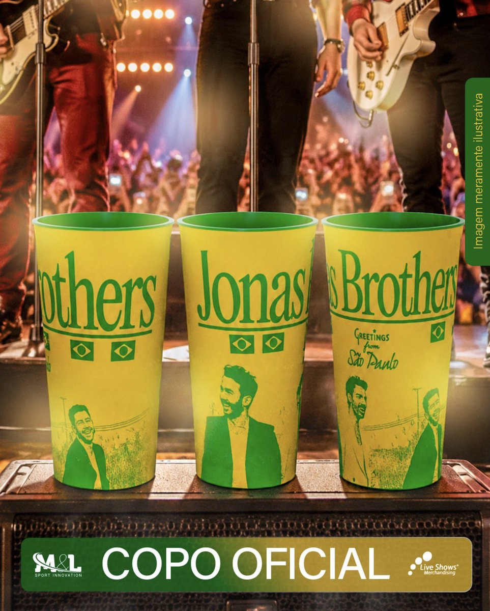 JBoficialBR's tweet photo. Copo e tirante que vão ser vendidos hoje no show dos Jonas Brothers 

📸: ig @ ml_sport https://t.co/8ZfdgMwtHJ