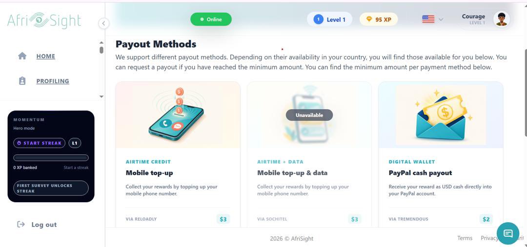 AfriSight's tweet photo. 🎉 Good News, Afrisight Community! 

We’re excited to share that PayPal is now officially available as a payout method on Afrisight!

The best part?  
💸 You can withdraw from as little as $2  
It’s fast, simple, and reliable.

How to get started:  
Take part in our paid surveys and earn rewards  
Choose PayPal when you cash out  
Tell a friend to tell a friend — let’s grow together!

---

💡 Tip of the Day:  
Make sure your PayPal account is active and verified before requesting a withdrawal to avoid any delays.

Have questions? Drop them in the comments 👇

#Afrisight #PaidSurveys #EarnOnline #Africa #money #Online #Jobs #Love #Customers   #PayPal