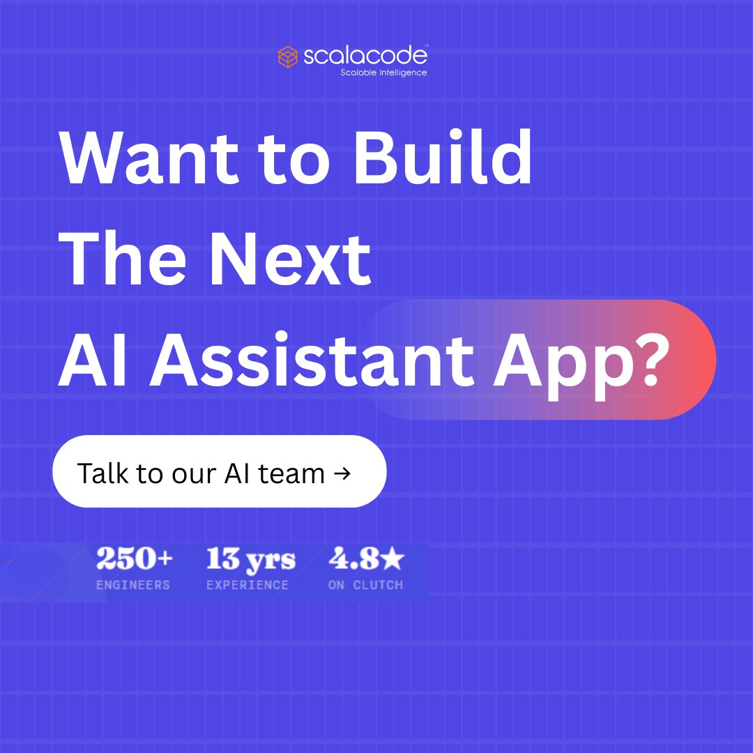 scala_code's tweet photo. AI assistants in 2026 are doing far more than answering questions 

From smart automation to voice commands, reminders &amp; real-time personalization — AI assistant apps are redefining productivity.

#AIAssistant #AIApps #VoiceAI #GenerativeAI #ScalaCode https://t.co/vg6yzlPBQY