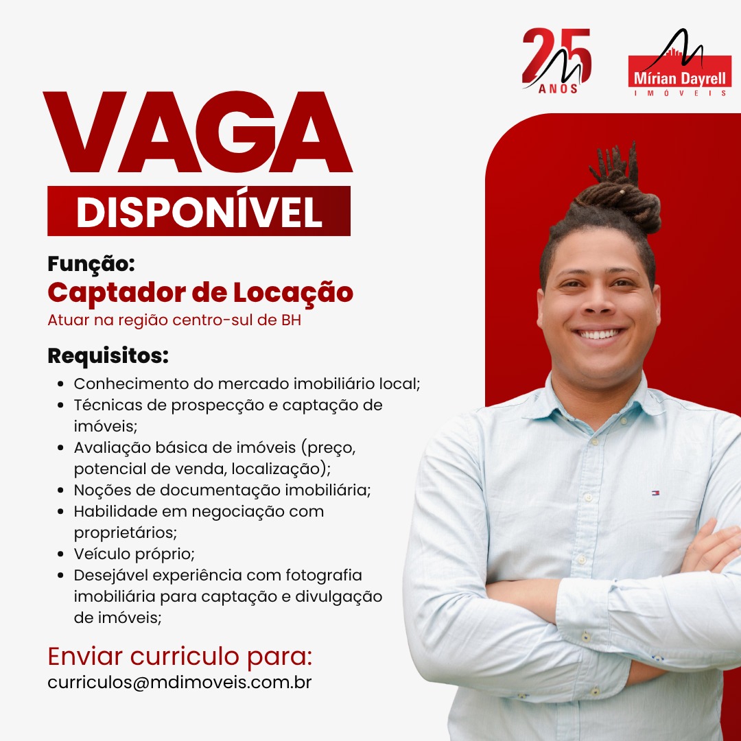 MiriamDayrell's tweet photo. Estamos contratando Captador de Locação para atuar na região centro-sul de BH.

Envie o seu currículo para o e-mail curriculos@mdimoveis.com.br

NINGUÉM CONHECE BH COMO A MÍRIAN https://t.co/ZSDZz2a3jl