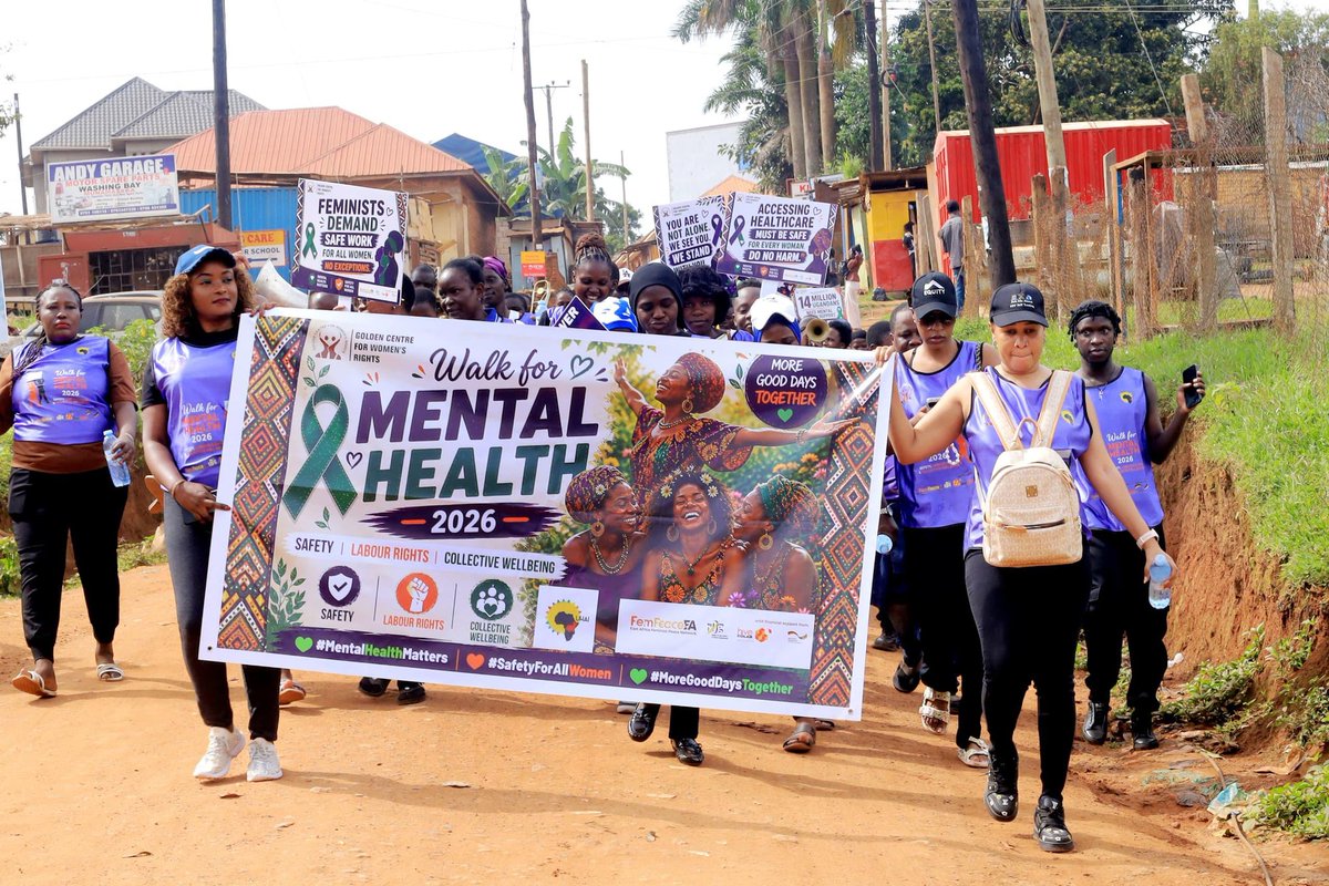 GCWR_Uganda's tweet photo. The success of the #MentalHealthWalk2026 was made possible through the collective support of partners, donors, health workers, security personnel, local leaders, advocates & community members who stood with us every step of the way
#SafetyforAllWomen
#FemPeaceEA #UHAIEASHRI 1/2 https://t.co/hTkOJgAQXq