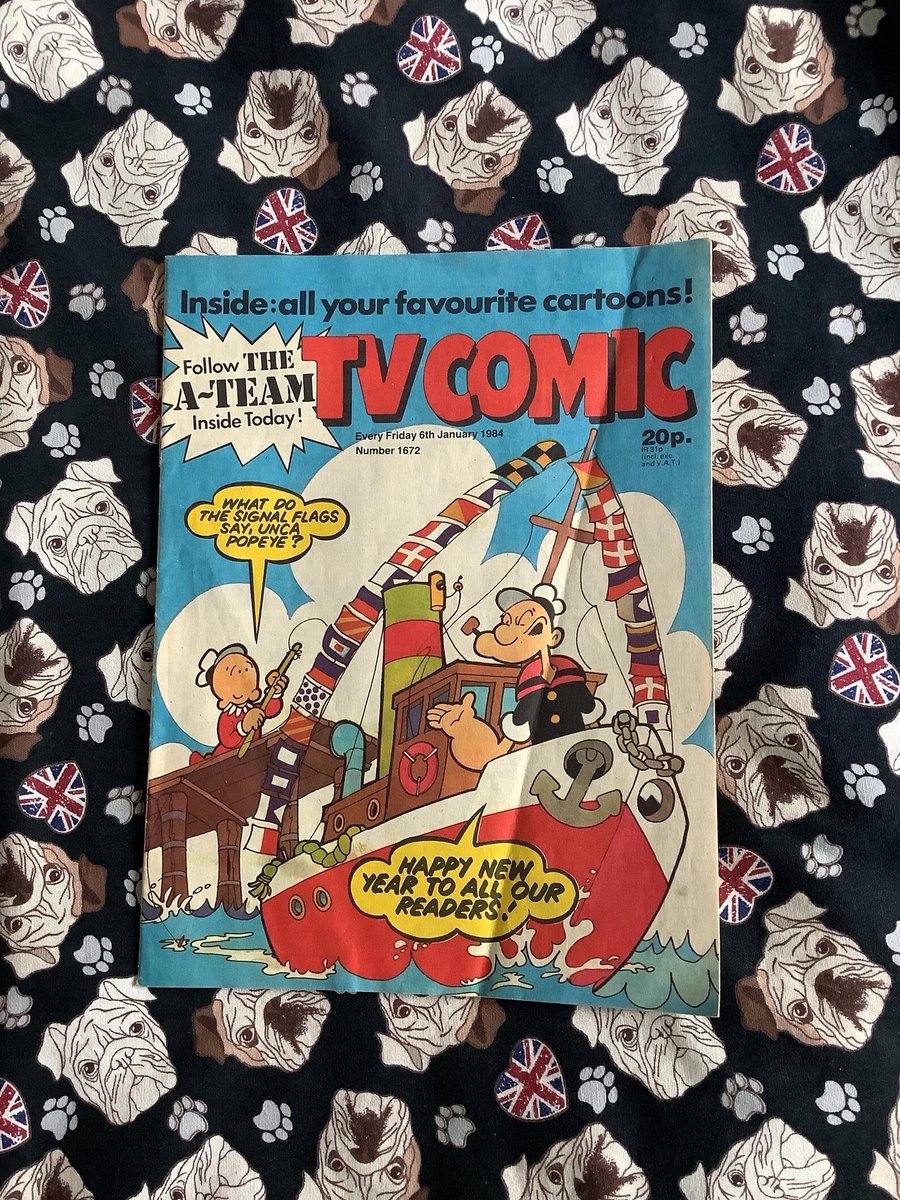 WatsonsVintage's tweet photo. NEW LISTING This may not be in A1 condition but it is still a fun read! VERY RARE Vintage 6 January 1984 ‘TV Comic' Comic Strip Stories The A-Team, Popeye, Laurel & Hardy, Bugs Bunny and more - Fun Read https://t.co/0JIWmAD5db via @Etsy #VintageComics #1984 #TVComic #TheATeam #ThePinkPanther #80snostalgia