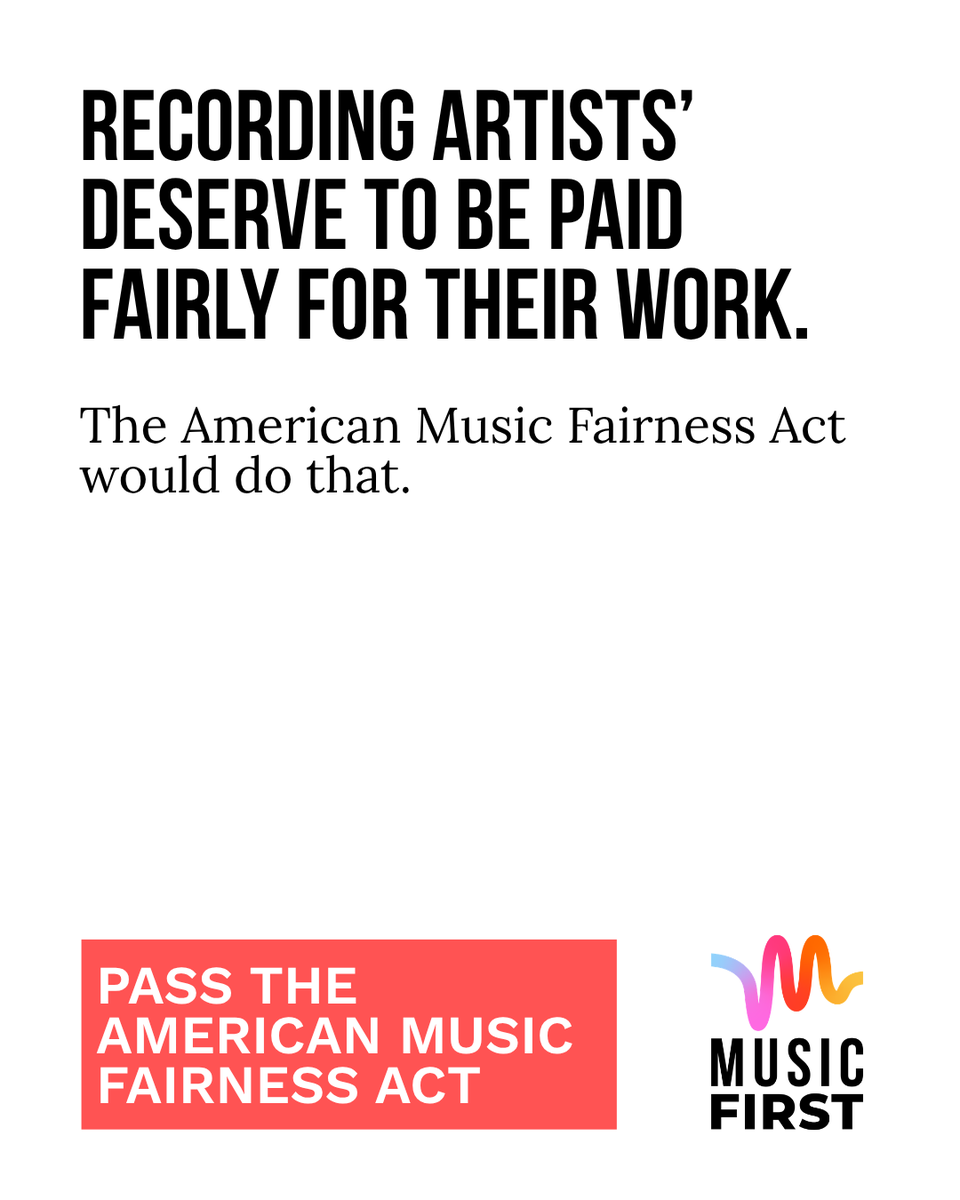 musicFIRST's tweet photo. Performing artists have waited generations to be paid for their work on AM/FM radio…and Congress now has a chance to fix it. Let’s get artists paid. #NoRadioWithoutRoyalties https://t.co/XLv7f5i6Hp