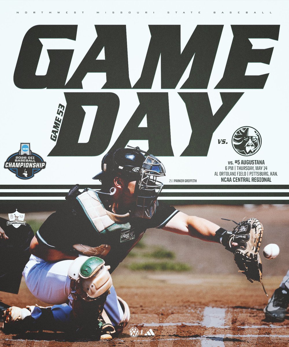 NWBearcatBSB's tweet photo. 𝚁𝙴𝙶𝙸𝙾𝙽𝙰𝙻 𝚁𝙴𝙰𝙳𝚈.
   ↳ 𝙸𝚝'𝚜 𝙶𝙰𝙼𝙴𝙳𝙰𝚈‼️

🆚: #5 Augustana
🏆: @NCAADII Central Regional
🏟️: Al Ortolani Field
📍: Pittsburg, Kan.
⏰: 6 PM
📺: https://t.co/K5gcPEtaUU
📊: https://t.co/kAnaMb7FmY

#OABAAB https://t.co/XUfId9teRq