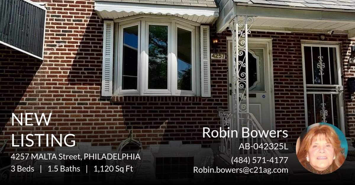 robinbowersfair's tweet photo. 📍 New Listing 📍 Take a look at this fantastic new property that just hit the market located at 4257 Malta Street in Philadelphia. Reach out here or at (484) 571-4177 for more information!

Listed by Evette Ruiz

Robin S. Bowers https://t.co/DD0OAofDNf https://t.co/AGl4YKDnMS