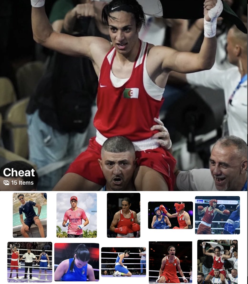 JillKerby's tweet photo. @OliLondonTV @sharrond62 Algeria’s greatest cheating boxer. But the Algeriaian gov’t still insist that Imane is not just Algeria’s greatest woman athlete…but he is one of the most beautiful Algerian women of all time. #DearOhDear https://t.co/oqzwR8eZNq