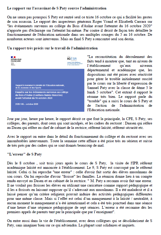 frjarraud's tweet photo. Le film qui sort aujourd'hui sur l'assassinat de Samuel Paty s'appelle "L'abandon". C'est exactement ce qui ressort du rapport officiel : "Tout a été parfait. Tellement parfait que le 16 octobre S Paty était seul face à son assassin. Et ça on aimerait savoir pourquoi". https://t.co/o7sahI4uAU