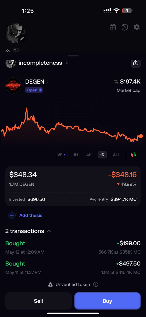 incompletenesss's tweet photo. @FatherMeme69 fomo: incompleteness

Aiut5aYShtuSZQPHXHjWS5ECRv1WKmedpVB4ZY7L1bgo

holding $degen from the beginning

send it higher https://t.co/pYg3bzssmo
