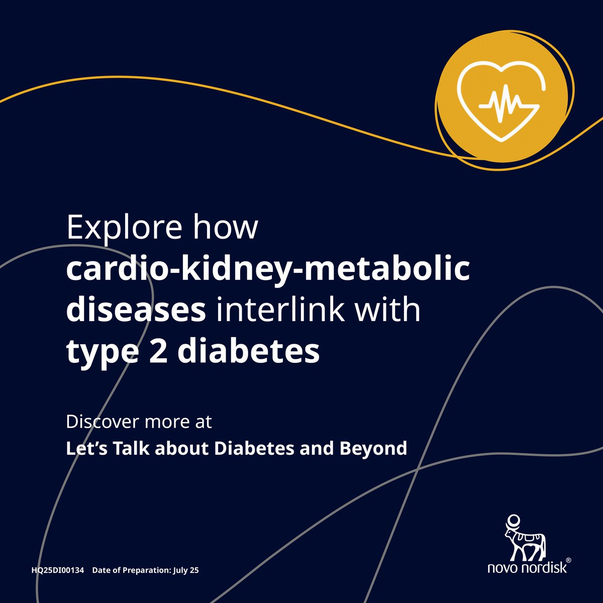 NovoNordiskLive's tweet photo. Type 2 diabetes is linked to a wide range of diseases with overlapping risks. Learn more during ACC Congress now 👇