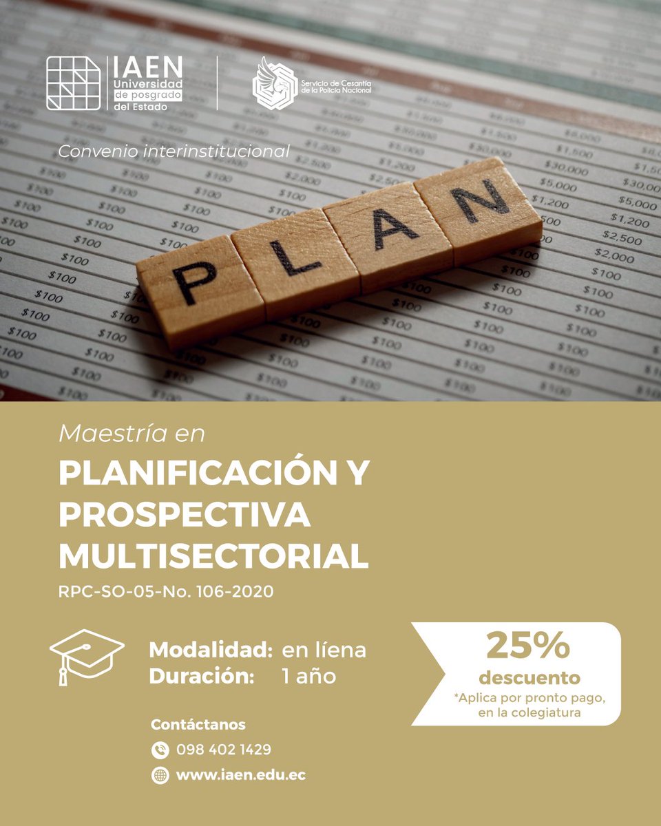 SCesantia's tweet photo. 🚀 ¡Impulsa tu carrera con nuestra alianza estratégica! Inscríbete en:
🌐 Gobernanza Global con Enfoque Prospectivo para la Toma de Decisiones: https://t.co/LVwwDaUwXI
📊 Planificación y Prospectiva Multisectorial: https://t.co/k2H0nbJHQB https://t.co/0U7dyRn1d2