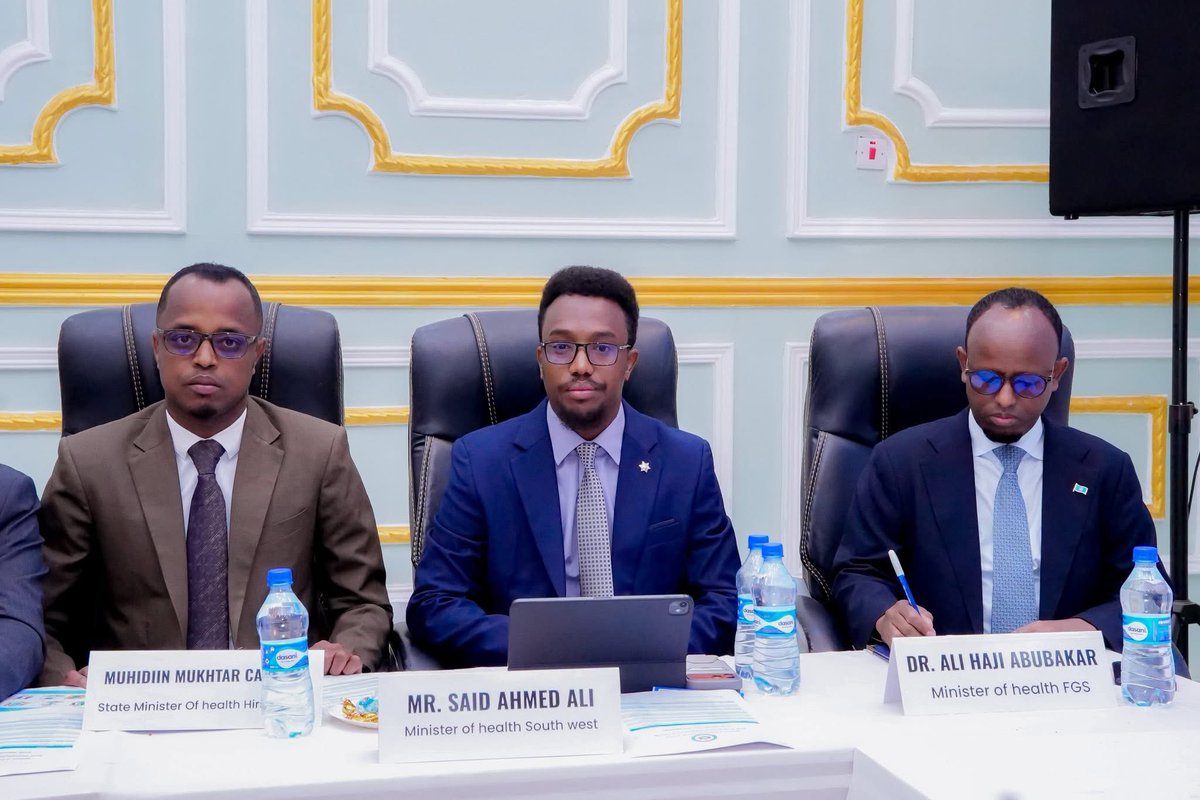 Saacid01's tweet photo. Successfully concluded the 7th Intergovernmental Meeting between Health Ministers of the FGS and FMS in Hirshabelle.

We conducted a deep dive into the achievements and challenges of the past two quarters to sharpen our strategy for the year ahead. 

A joint technical committee has been established to lead the review of Damal Caafimaad Phase 1 and pave the way for Phase 2 implementation.
Together, we are building a more resilient health system.

#Healthsystemstrenghening #HealthserviceforAll #SDG3 @MoH_SWSS