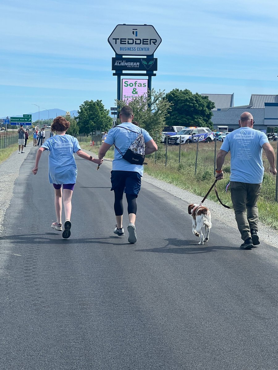 SOID's tweet photo. Some highlights from DAY TWO of our Law Enforcement Torch Run that continues to be a great success because of YOU and your support!  Post Falls and Shoshone County (Wallace) welcomed us with open arms. Special thanks to Bank of America for bringing donuts, coffee and BIG cheers! https://t.co/F3RhrJlhNq