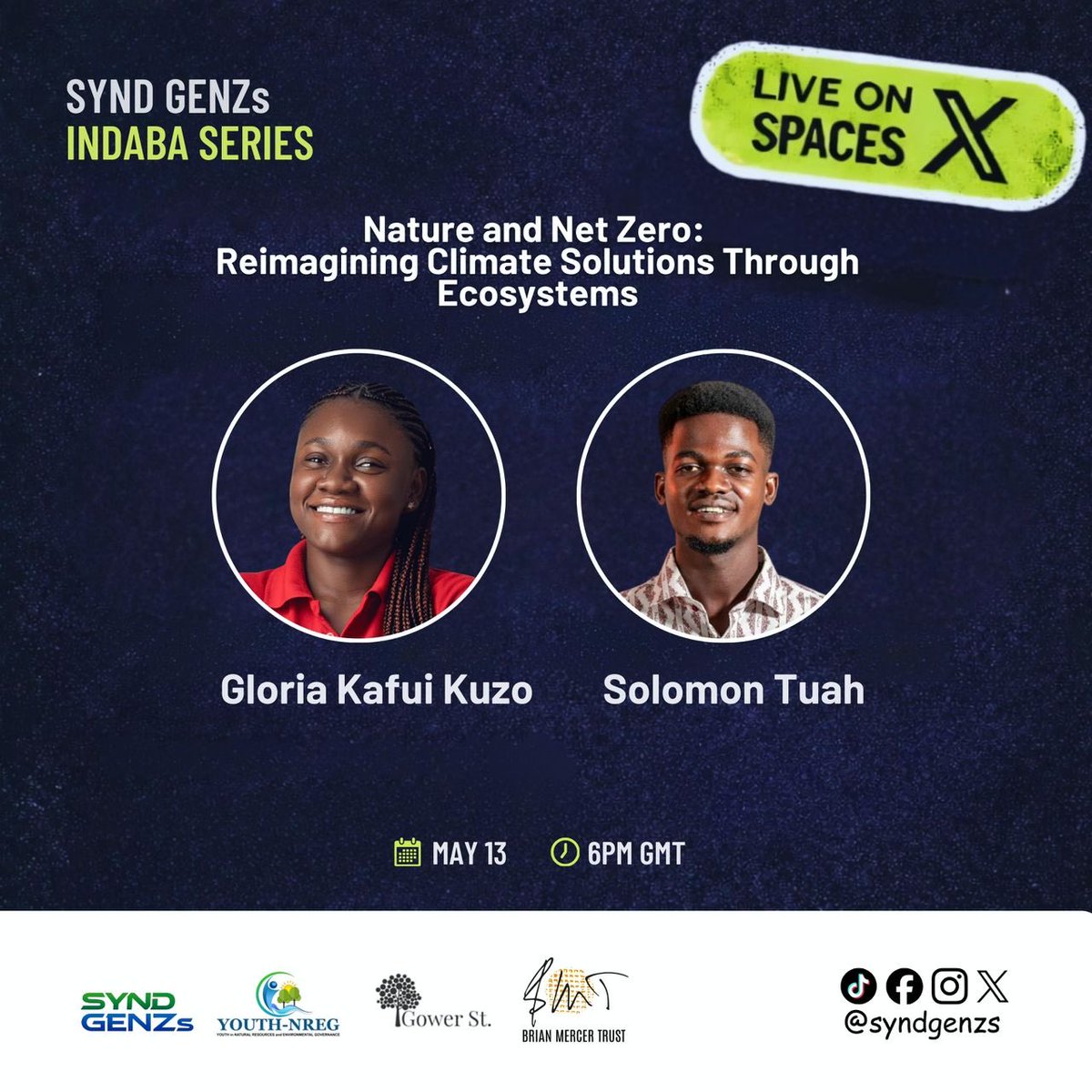 glokafui1's tweet photo. Another Indaba Series session is here!!🥳🥳🥳🥳

Join us Today, Wednesday 13th May, 2026 at 6:00pm Gmt on  X Space discussion on the topic, Nature and Net Zero: Reimagining Climate Solutions Through Ecosystems

https://t.co/X5nVKy1wKB https://t.co/RhNLNMj4XF