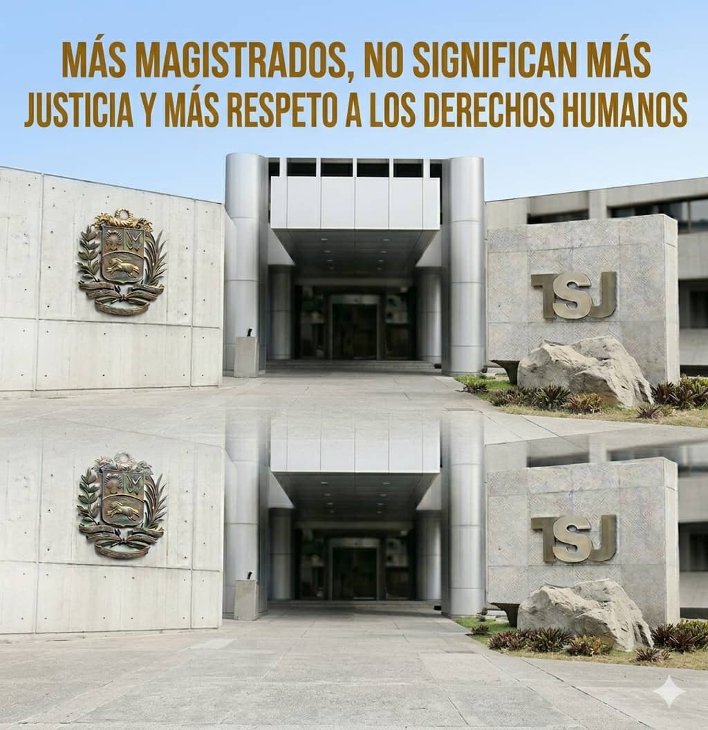 Proveddhh's tweet photo. Nuestra Lucha es por un sistema de justicia independiente, no por una reforma que solo aumenta el número de magistrados para consolidar el control del regimen, Denuciamos que añadir más jueces al TSJ no garantiza la imparcialidad ni el respeto a los DDHH de los venezolanos https://t.co/m92ClDJMoi