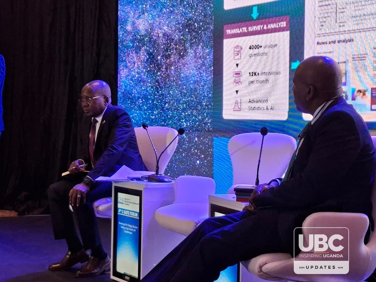 ubctvuganda's tweet photo. Earlier Today: CPA David Timothy Ediomu, President of the Institute of Certified Public Accountants of Uganda, has called on leaders to harness Artificial Intelligence for strategic decision-making to drive growth and competitiveness. https://t.co/Ad7v9J9BHf