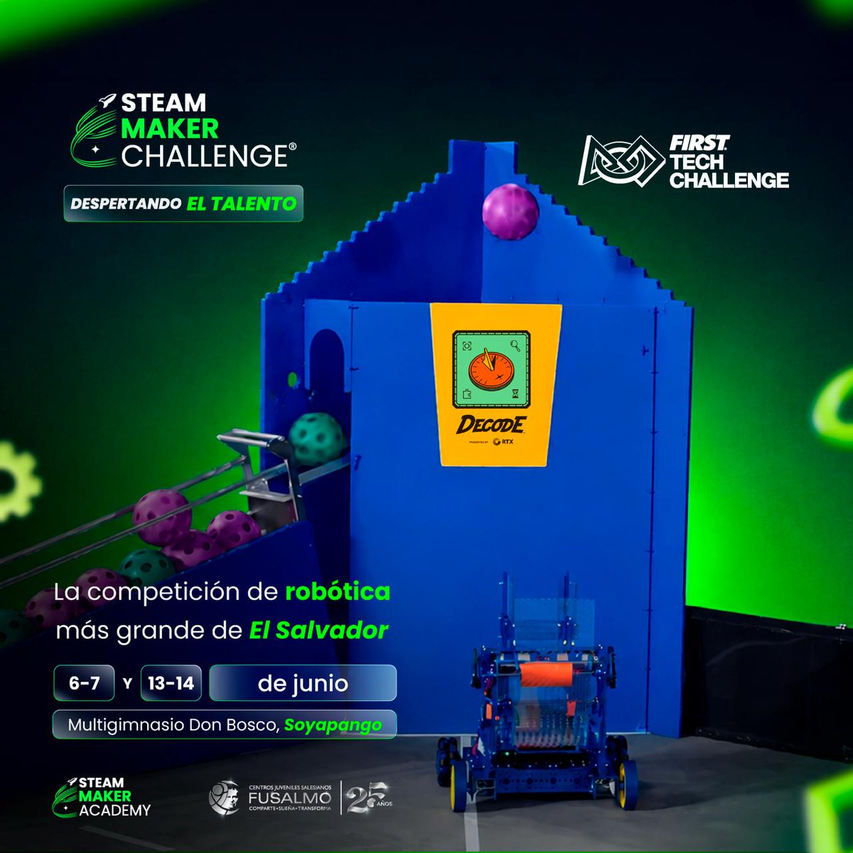 FUSALMO_Oficial's tweet photo. 🚨 La Liga CREA de STEAM Maker Challenge 2026 utilizará DECODE™ de FIRST Tech Challenge ⚡🤖

Una temporada llena de estrategia, innovación y trabajo en equipo. 🌎🚀

🔗https://t.co/j97rLoARBm

#SMCH2026 #FIRSTTechChallenge #DECODE https://t.co/W9SQfM92cF