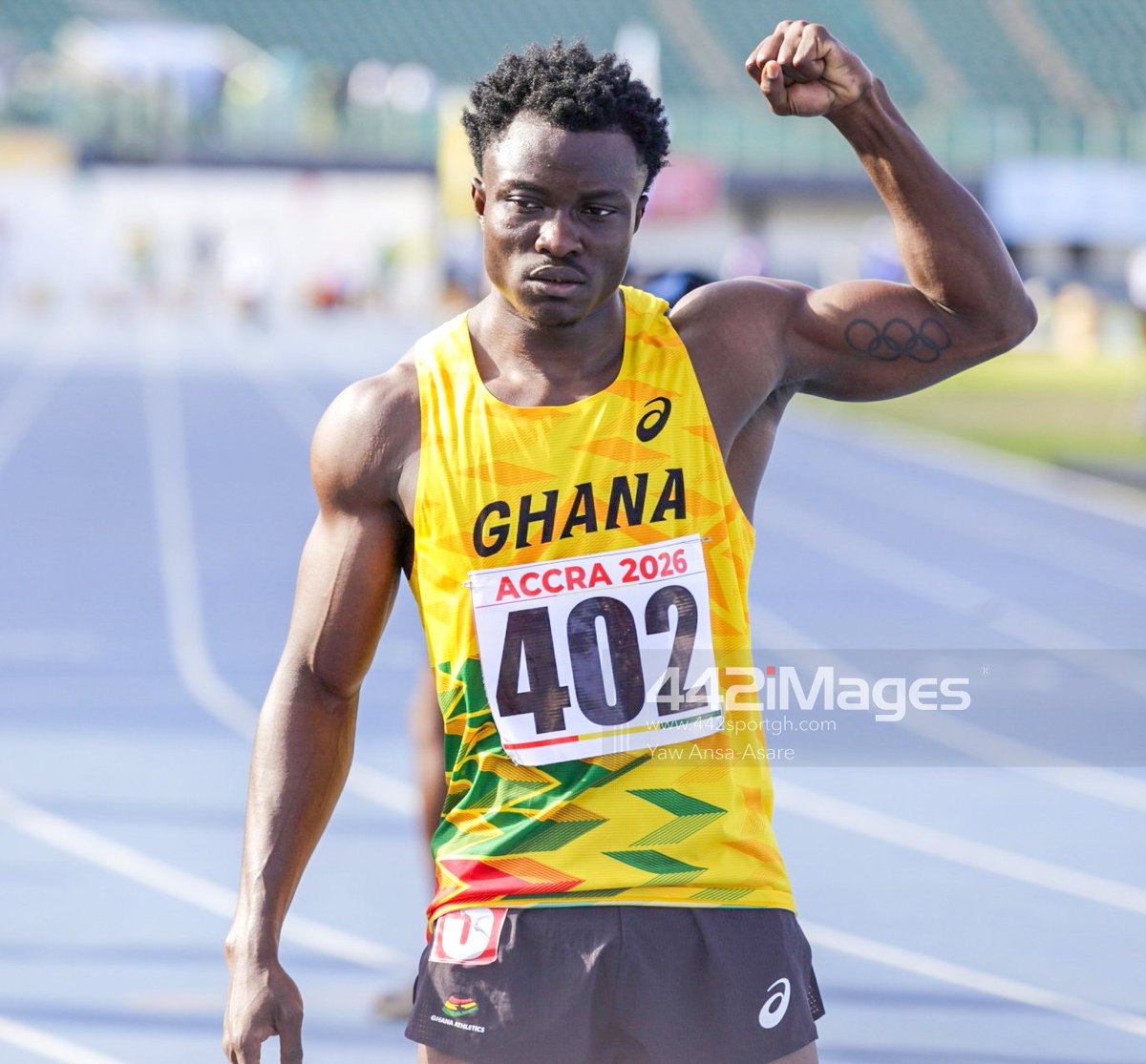 442GH's tweet photo. Snaps 📸📸; Ghana's Joseph Paul Amoah and Saminu Abdul-Rasheed qualified for the men's 100m finals. 
@Ghanaathletics #Accragames @Blaqqkoffi @Chiefseiduadamu https://t.co/lRBzQ6G0WF