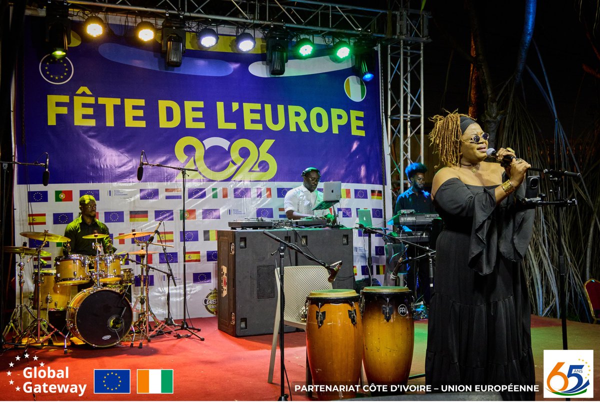 IrchadR's tweet photo. 🇪🇺 #9mai 
Très belle Fête de l'Europe en présence de nombreux Ministres, avec les Ambassadeurs des Etats membres 🇫🇷🇩🇪🇪🇸🇧🇪🇮🇹🇳🇱🇵🇹 et la BEI
65 ans d'un partenariat solide et basé sur la confiance avec la 🇨🇮 autour de valeurs partagées: solidarité, diversité, respect, prospérité https://t.co/EPFXr2CRO2
