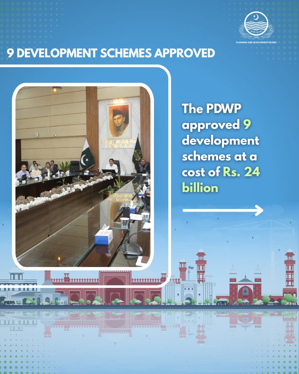 ggwoasieq11's tweet photo. 74th Meeting of the Provincial Development Working Party (PDWP)
Approval of 9 development schemes at a total cost of Rs. 24 Billion
#PnDBoard #PlanningForTomorrow #DevelopmentPunjab #PublicInvestment #InfrastructureDevelopment @GovtofPunjabPK https://t.co/W5bnsRXpSq