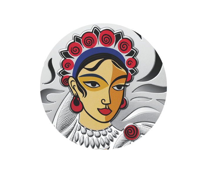 KPNumismatics's tweet photo. We spot a beautiful illustration of a woman wearing touches of red (a crown of roses, earrings, and a brooch) on this modern world coin for this week's #NumisIQ. Do you recognize the issue that displays this artistic design? https://t.co/FakPtBnSL7