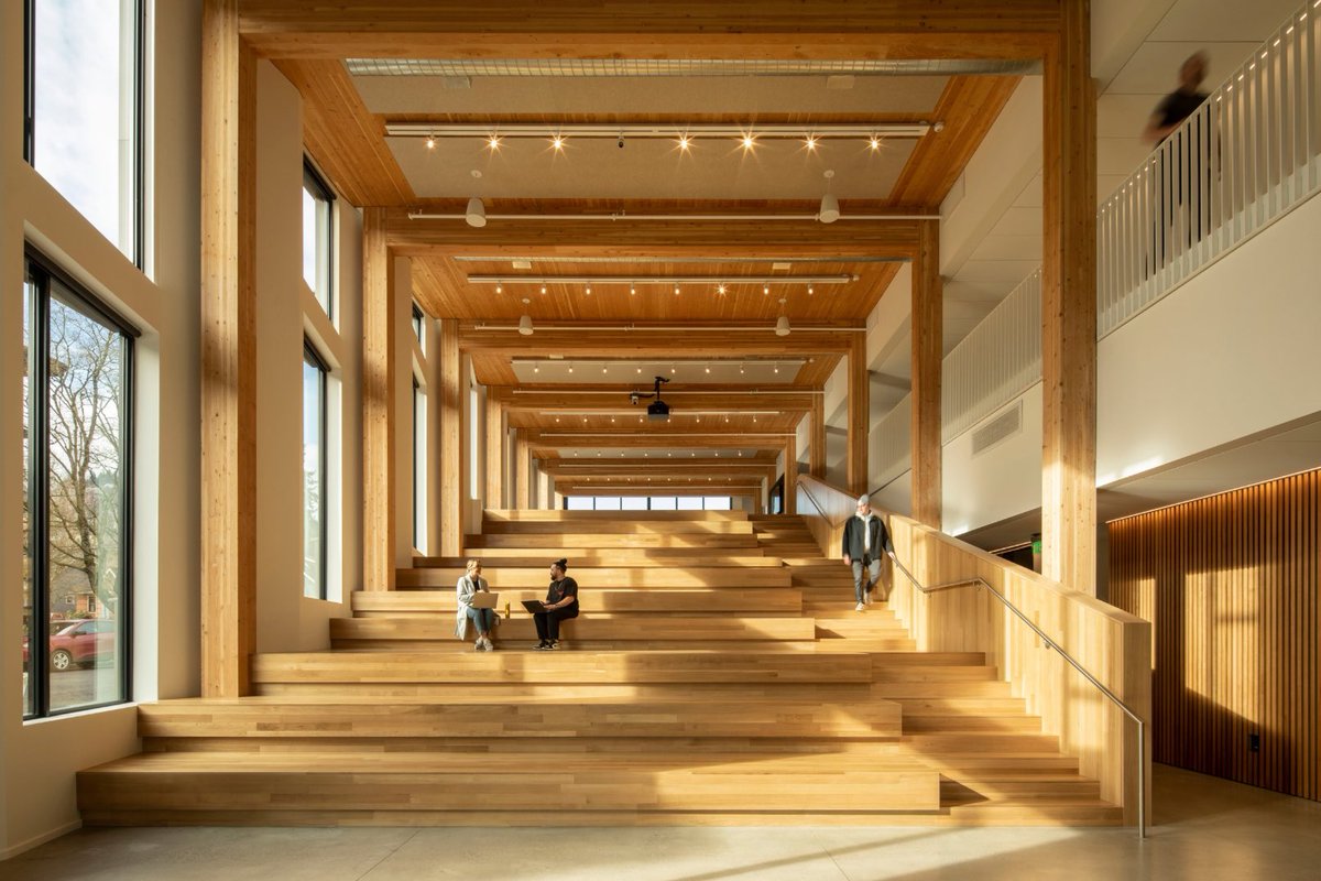 LEVERARC's tweet photo. LEVER designed Thesis Headquarters as a mass timber office building in Portland’s Slabtown neighborhood. Organized around collaboration, it features an all-hands space and “mid-door” areas. The project targets LEED Gold with daylighting, efficient systems, and on-site solar https://t.co/U6kfGgwgjp
