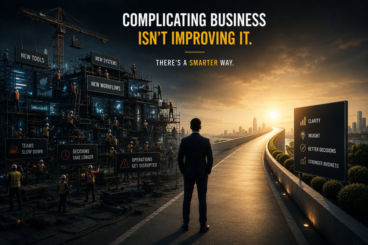 Insightfulfa's tweet photo. Most “finance upgrades” make businesses slower.

New tools.
New systems.
More complexity.

And suddenly:
• Teams slow down
• Decisions take longer
• Operations get disrupted

The best systems don’t add complexity.
They remove it. https://t.co/0B8Mm0gKLZ