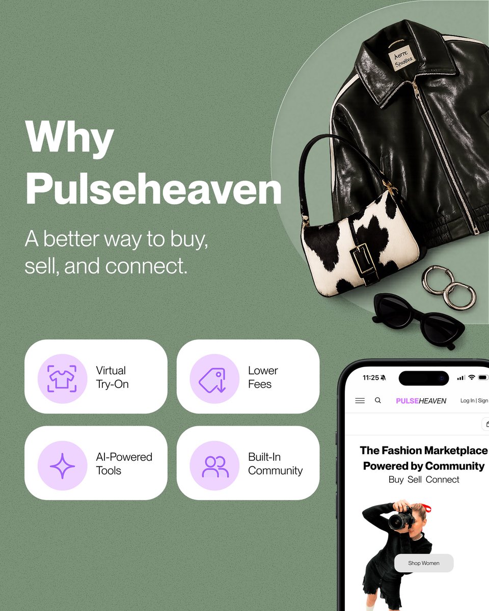 pulseheaven's tweet photo. A new way to buy, sell, and connect through fashion.

Tap the link in our bio or go to https://t.co/LuxZjSgfB4. https://t.co/6wNPIjuZfo
