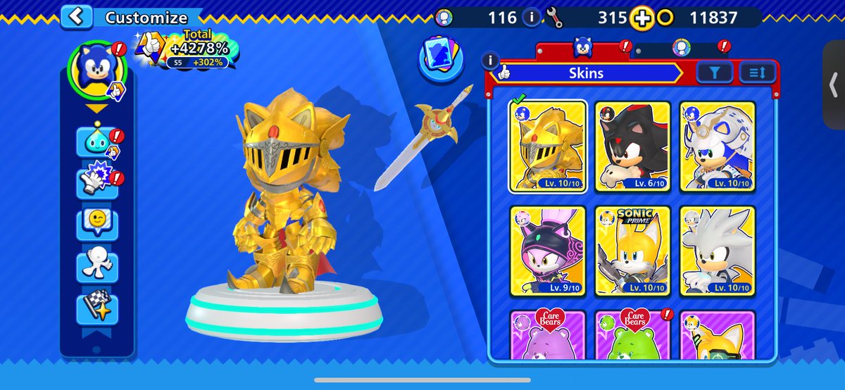 VeryLethalFrog's tweet photo. @SonicFFVII My favorite skins are between Sir Lancelot and Excalibur Sonic https://t.co/b3b5HP1T0G