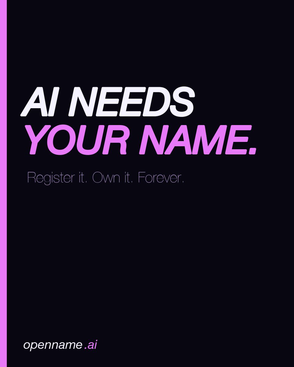 openname_ai's tweet photo. YourName.Skill is an OPEN spec.

Markdown + JSON manifest. Public at https://t.co/oaIpltTDvf.
Any LLM can read it. Any server can host it.

Open protocol > closed platform. Always.

Genesis Gift live.

#OpenName #OpenProtocol #AI #LLM #Web3
https://t.co/auF85uCyPD https://t.co/MIMKtn4I4F