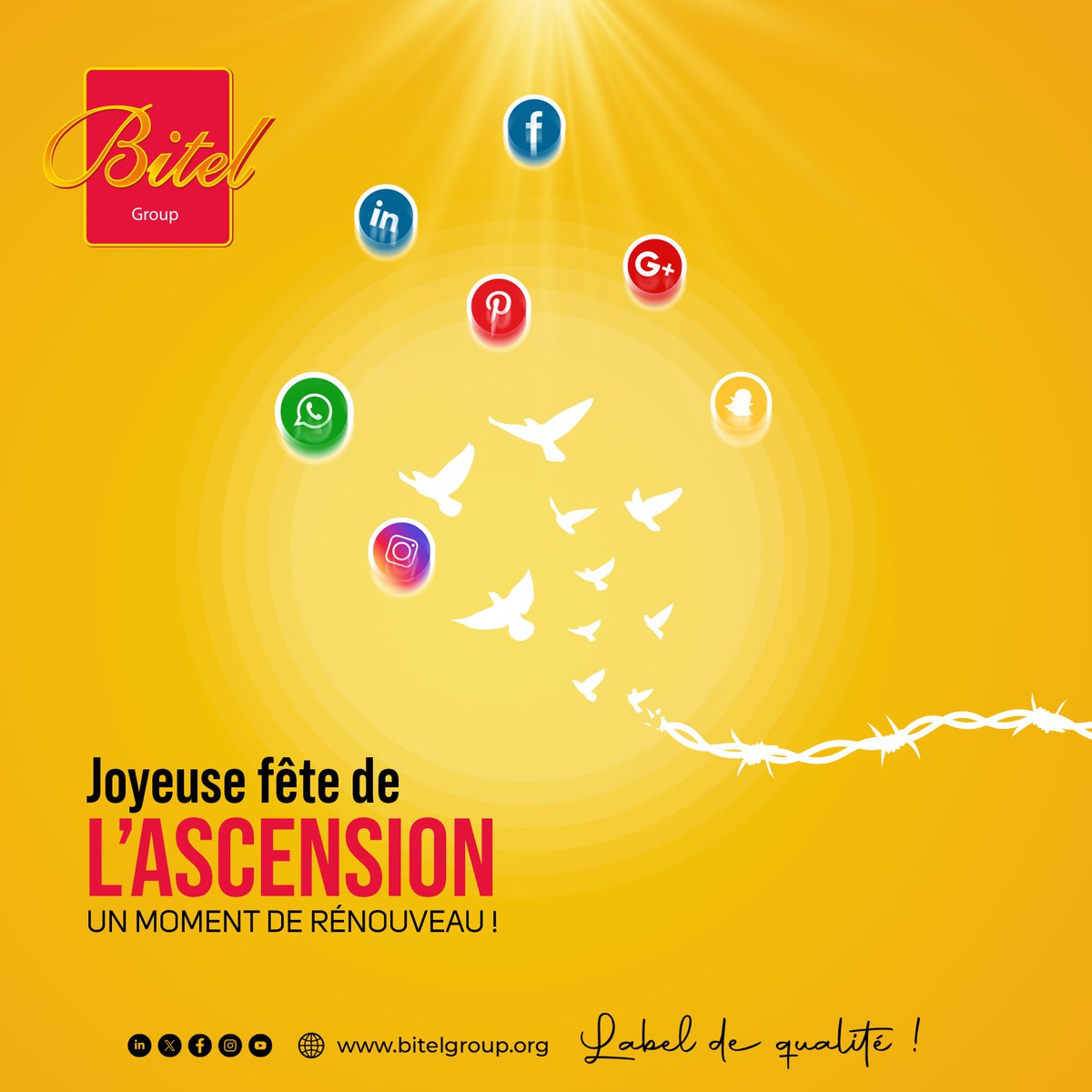 GroupBitel's tweet photo. Joyeuse fête de l’Ascension à toute la communauté chrétienne. https://t.co/BEcYNsk3jI