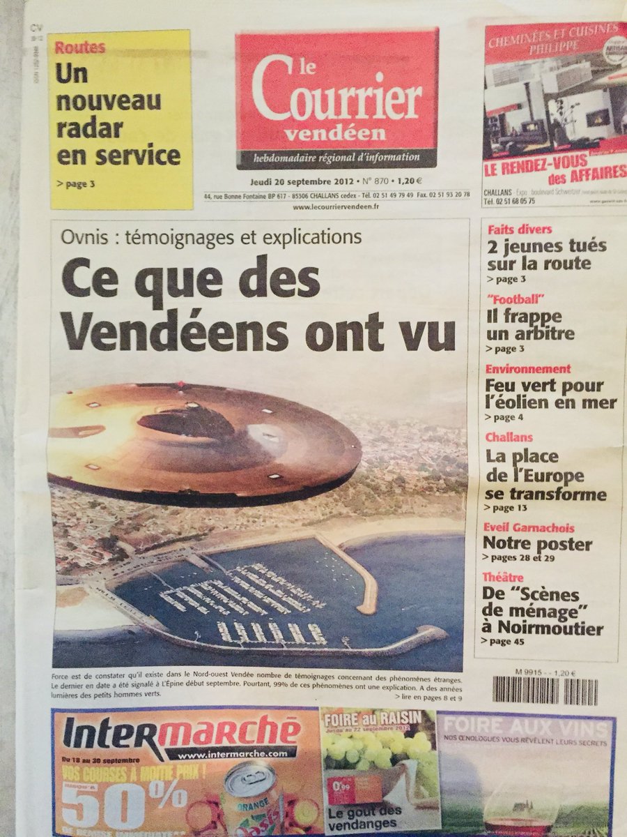 cedricliope's tweet photo. D’ailleurs je comprends pas pourquoi le #GEIPAN en 2012 n’avait pas réuni en Vendée tous les témoins d’#OVNIs cette année là pour en discuter entre nous et avec eux ! Moi j’avais été déposé un PV à la gendarmerie de Saint Gilles Croix de Vie en Avril 2012 . Je sais pas mais pour moi ça aurait été la base pour comprendre ce qu’il s’était passé surtout que j’avais vu plusieurs OVNIs différents cette année là . Il faut qu’un journaliste sorte l’information en Septembre ! Comment a-t-il eu cette information ?