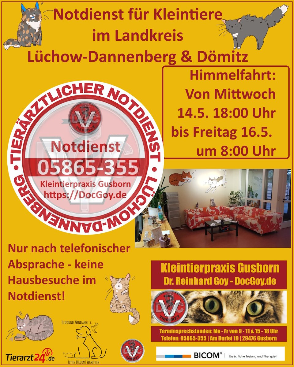 docgoy's tweet photo. ⚠️ Allgemeine Infos zum Notdienst für Kleintiere 🐕🐈 im Landkreis Lüchow-Dannenberg und Dömitz
Dieses Wochenende / diesen Feiertag:
Dr. Reinhard Goy – DocGoy – Am Durlei 19 – Groß Gusborn https://t.co/4fvSgrGfFj https://t.co/UwRtmE62GJ