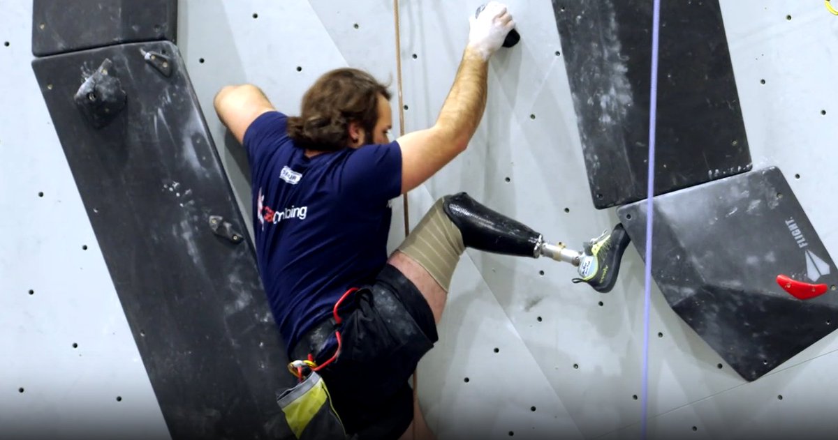 Screenhouse_TV's tweet photo. Tonight in our film on @BBCTheOneShow, we’re in Gloucester as incredible athletes scale walls to try out for the GB Paraclimbing team – and start their Olympic journey to LA 2028 where paraclimbing is being introduced for the first time. https://t.co/9AHYN5GZeA