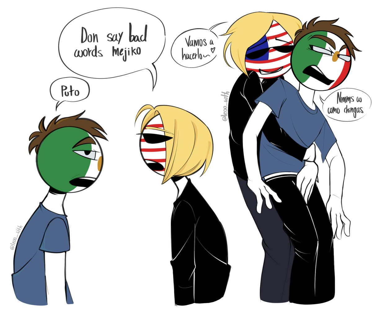 leoo_wth's tweet photo. Un laik y cojen 
#usamex #countryhumans #countryhumansmexico #countryhumansusa https://t.co/IIOzIfAg8d