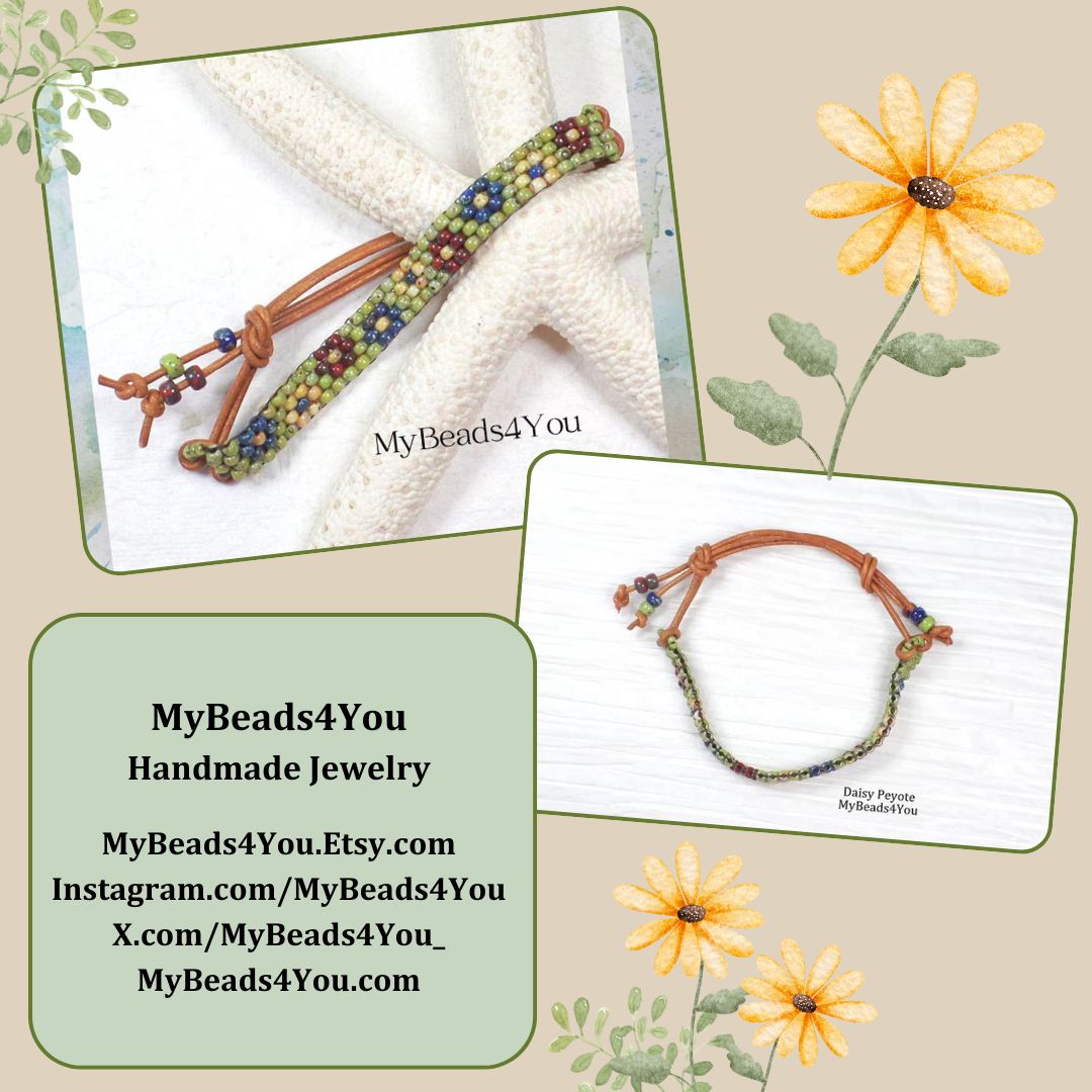 MyBeads4You_'s tweet photo. #Smilett23 #handmadegift #adjustable #Adjustablebracelet #Jewelry #etsyhandmade #etsy #jewelryonetsy #ETsygifts #Gifts #daisy #EtsyTeamUnity #flowerbracelet #leather #epiconetsy 
https://t.co/HB5fYYBgZc https://t.co/fULZVWAHV6