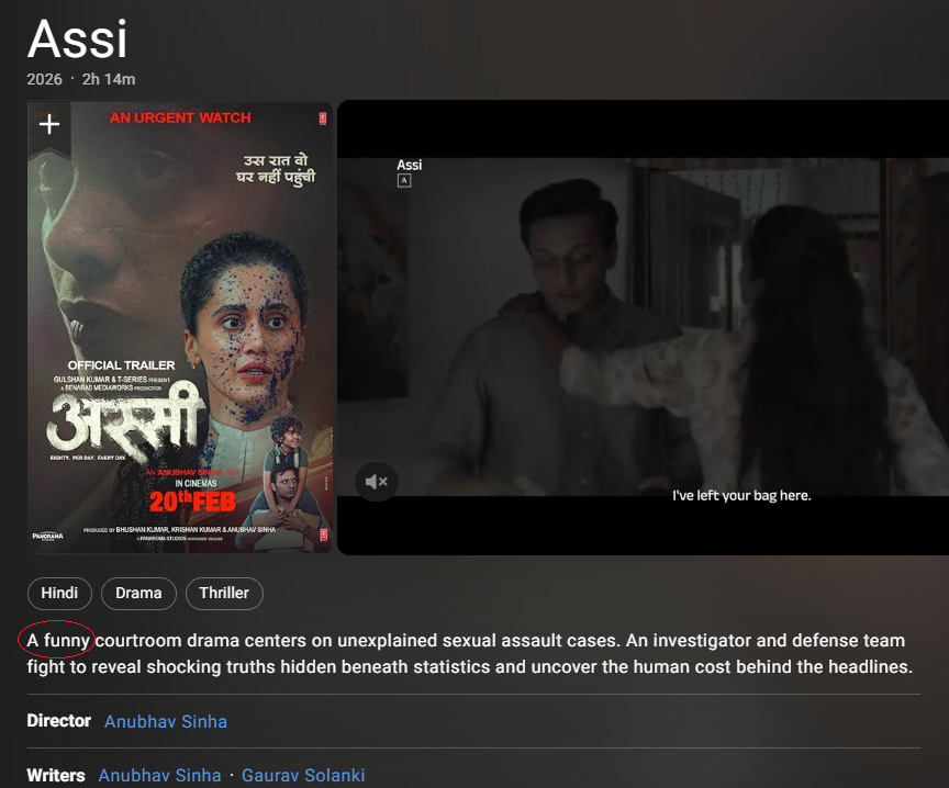 karthickkrishna's tweet photo. seriously? 
did the team see this?

#Assi

@anubhavsinha 

https://t.co/kXB01xtefW https://t.co/qStTi5WVo2
