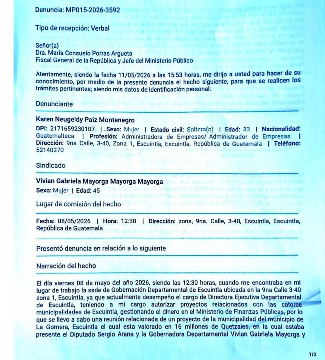 Daniel6Gerber's tweet photo. Presidente @BArevalodeLeon, @KarinHerreraVP esto es motivo de destitución inmediata. Protejan a la funcionaria valiente qué está denunciando este grave escándalo de Corrupción. ¡No solapen la corrupción! https://t.co/URrT0iiUGY