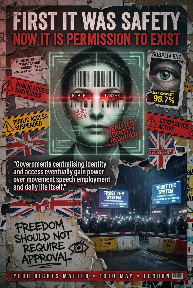 skbytes's tweet photo. @EssexPR “Authoritarian systems expand quietly once citizens accept surveillance and compliance as the unavoidable price of everyday convenience.”
16th May, London
#UniteTheKingdom #UTK #May16 #QuestionPower #DigitalControl https://t.co/BiEm3DE4Hm