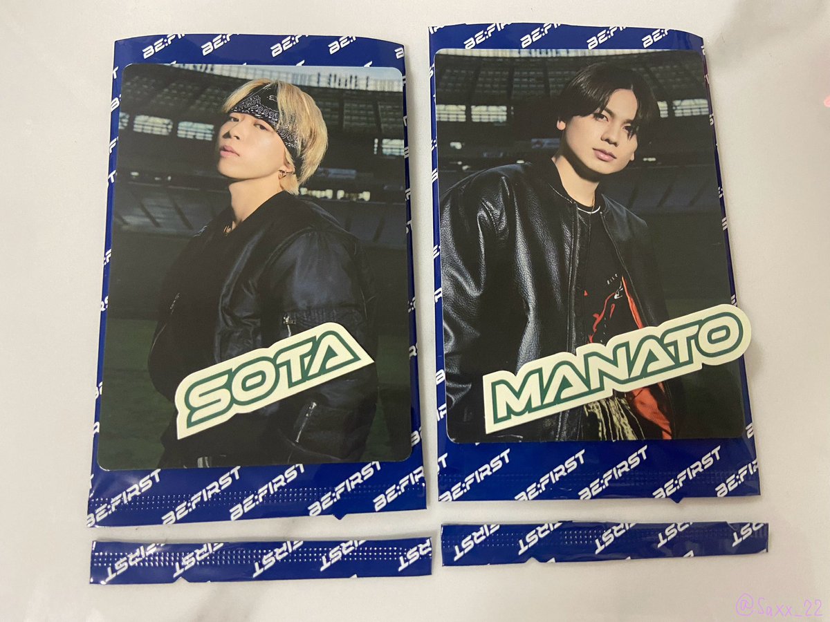 sa0119xx's tweet photo. 【交換】
BE:FIRST ビーファースト スタジアム トレカ 

【譲】ソウタ SOTA マナト MANATO

【求】シュント SHUNTO

大阪市内・16日スタジアム会場にて手渡し希望
条件合う方いらっしゃいましたらリプ・DMお願いいたします🙇‍♂️

#BEFIRST交換
#ビーファースト交換 https://t.co/jpcdR2AE2A