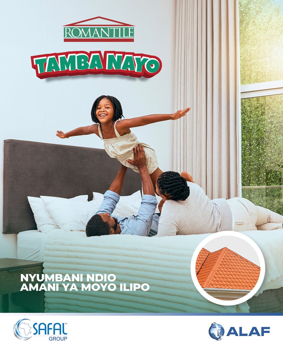 alaf_ltd's tweet photo. Watoto wanacheza 👧👦
Familia inafurahia muda pamoja ❤️
Na nyumba inaleta amani ya moyo.

Ukiwa na paa la #ROMANTILE, nyumba yako inakuwa sehemu ya furaha na utulivu wa familia.

#ALAF #Miaka65YaAlaf #TambaNayo https://t.co/dChVt3yCl5