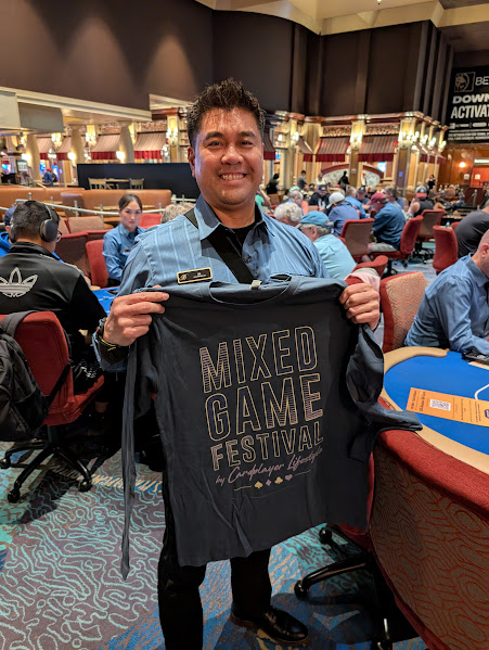 cardplayerlife's tweet photo. Among our most popular merch at Mixed Game Festivals are our T-Shirts, produced by our amazing sponsor @RunGoodGear.

We'll have plenty in stock at @BellagioPoker from May 31-June 11 for MGF XIV. 👕

Plus, we'll be selecting 10 "Dealers of the Day" who each get free T-Shirts! 😃 https://t.co/kO9ijEWbRq