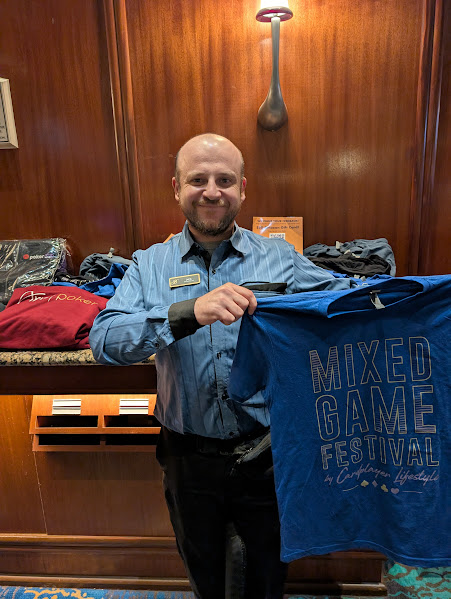 cardplayerlife's tweet photo. Among our most popular merch at Mixed Game Festivals are our T-Shirts, produced by our amazing sponsor @RunGoodGear.

We'll have plenty in stock at @BellagioPoker from May 31-June 11 for MGF XIV. 👕

Plus, we'll be selecting 10 "Dealers of the Day" who each get free T-Shirts! 😃 https://t.co/kO9ijEWbRq