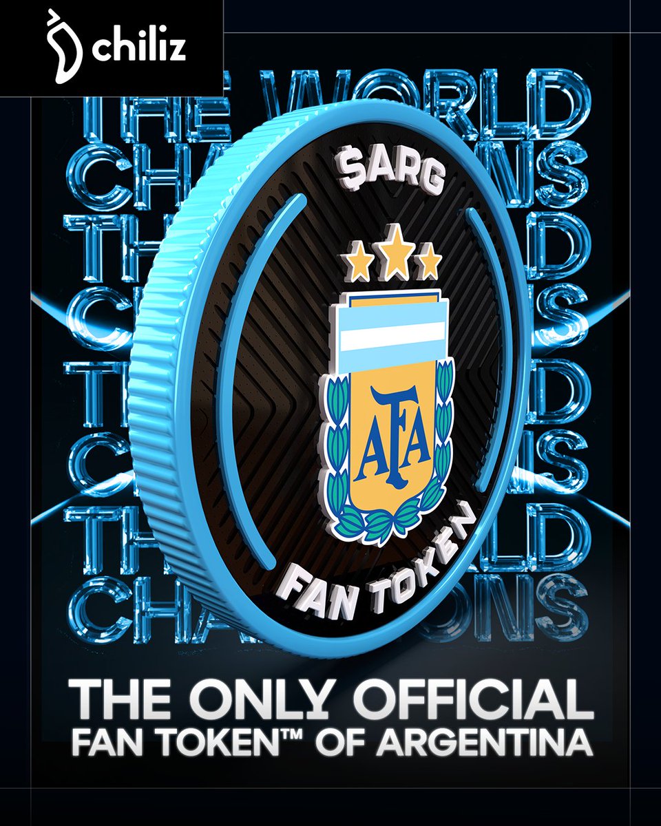 ChilizESP's tweet photo. Que no te engañen 🥷

El único Fan Token™ oficial de la selección argentina de fútbol es $ARG y está construido sobre Chiliz Chain con una licencia oficial exclusiva 🇦🇷

Además, ahora puedes disfrutarlo en @solana y @base a través de https://t.co/LYxsKrbOu5

#FanToken™ | $ARG https://t.co/Dc8BHmJc2J