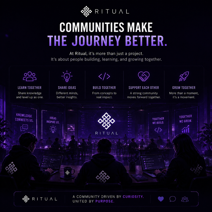YanzCrypto's tweet photo. One thing I genuinely like about Ritual is the community behind it.

It doesn’t feel like people are only here to chase attention or farm engagement.

You actually see people learning, building, sharing ideas, and helping each other improve along the way.

The more time I spend in the community, the more I appreciate the environment being built here.

There’s a real sense of curiosity, collaboration, and people trying to grow together.

That kind of community is rare to find now, and honestly, it makes the whole journey more meaningful.

@ritualnet | @ritualfnd